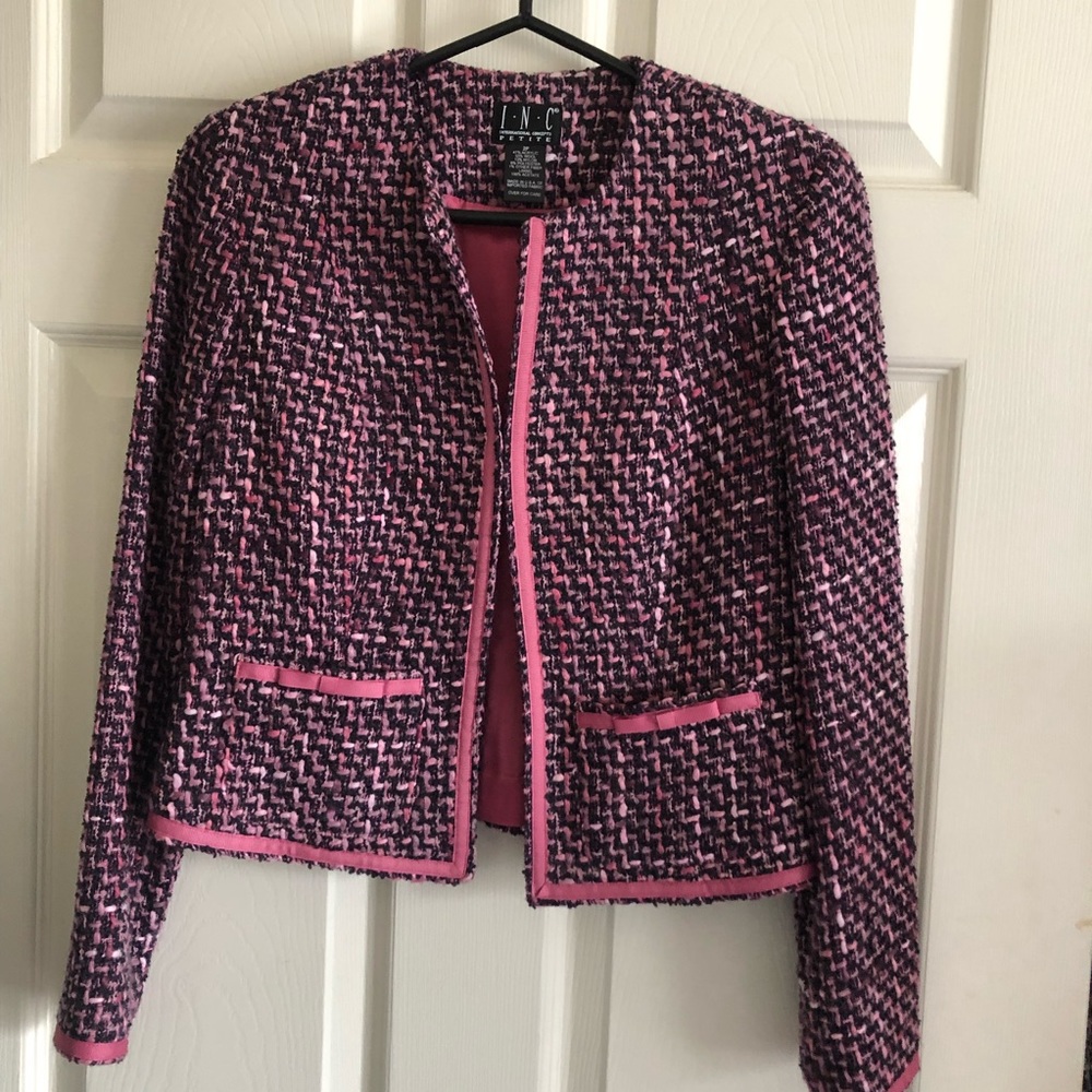 INC Cropped tweed blazer